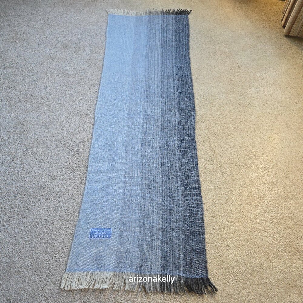 Handwoven Wool Scarf Atelje Carding Tweed Gradient Ombre Sweden Scandinavia - Picture 4 of 14